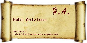 Hohl Aniziusz névjegykártya